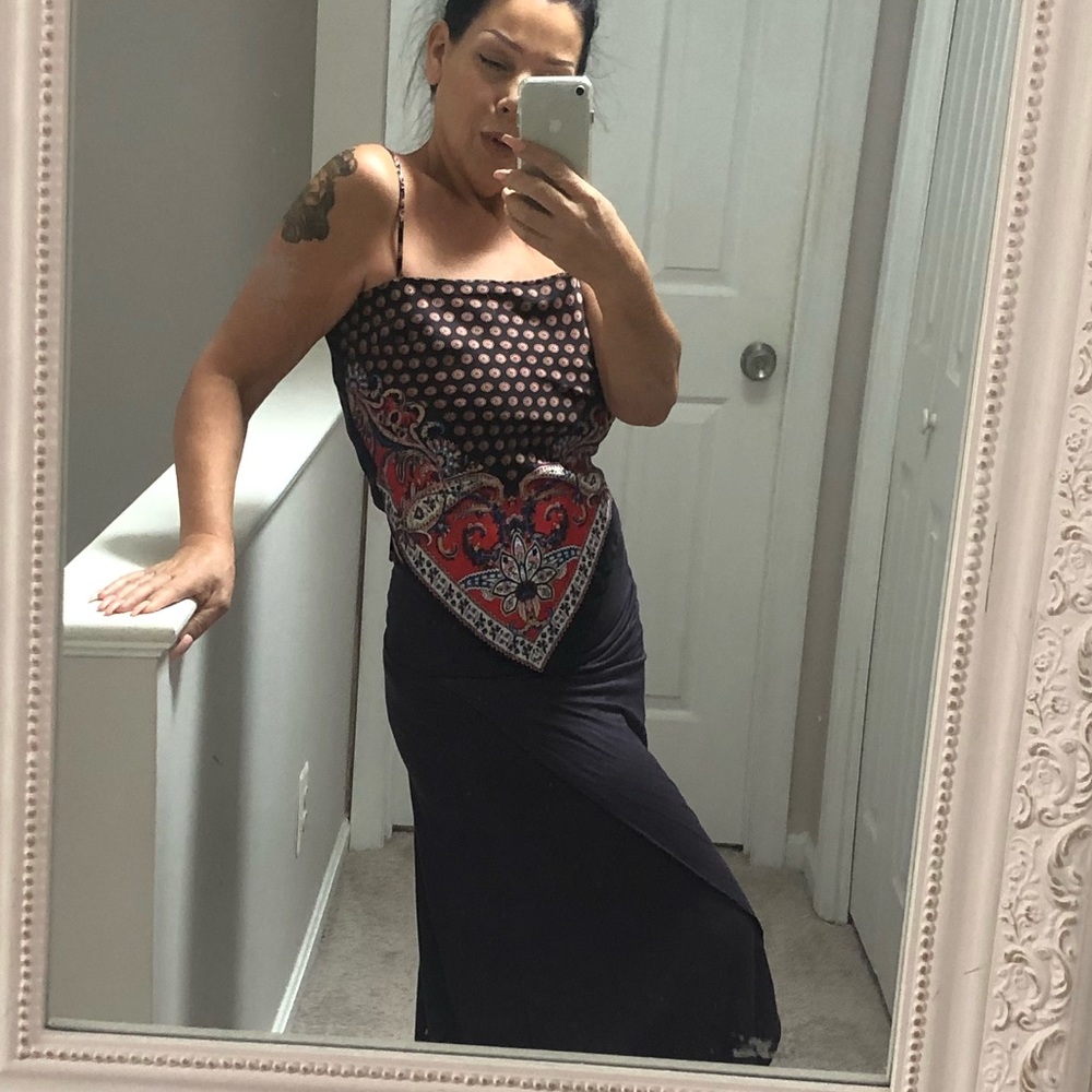 Brand new dark grey slit skirt Maxi skirt